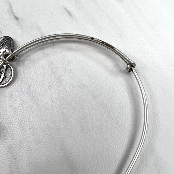 Alex and Ani (+)Energy Cursive J Initial Charm Bracelet - Picture 2 of 3